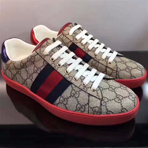 gucci mens canvas shoes|Gucci red canvas sneakers.